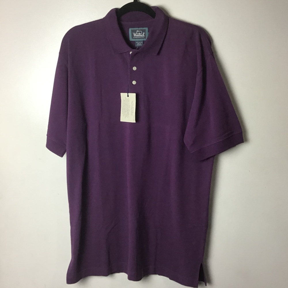 Woolrich purple short sleeve polo shirt. Medium